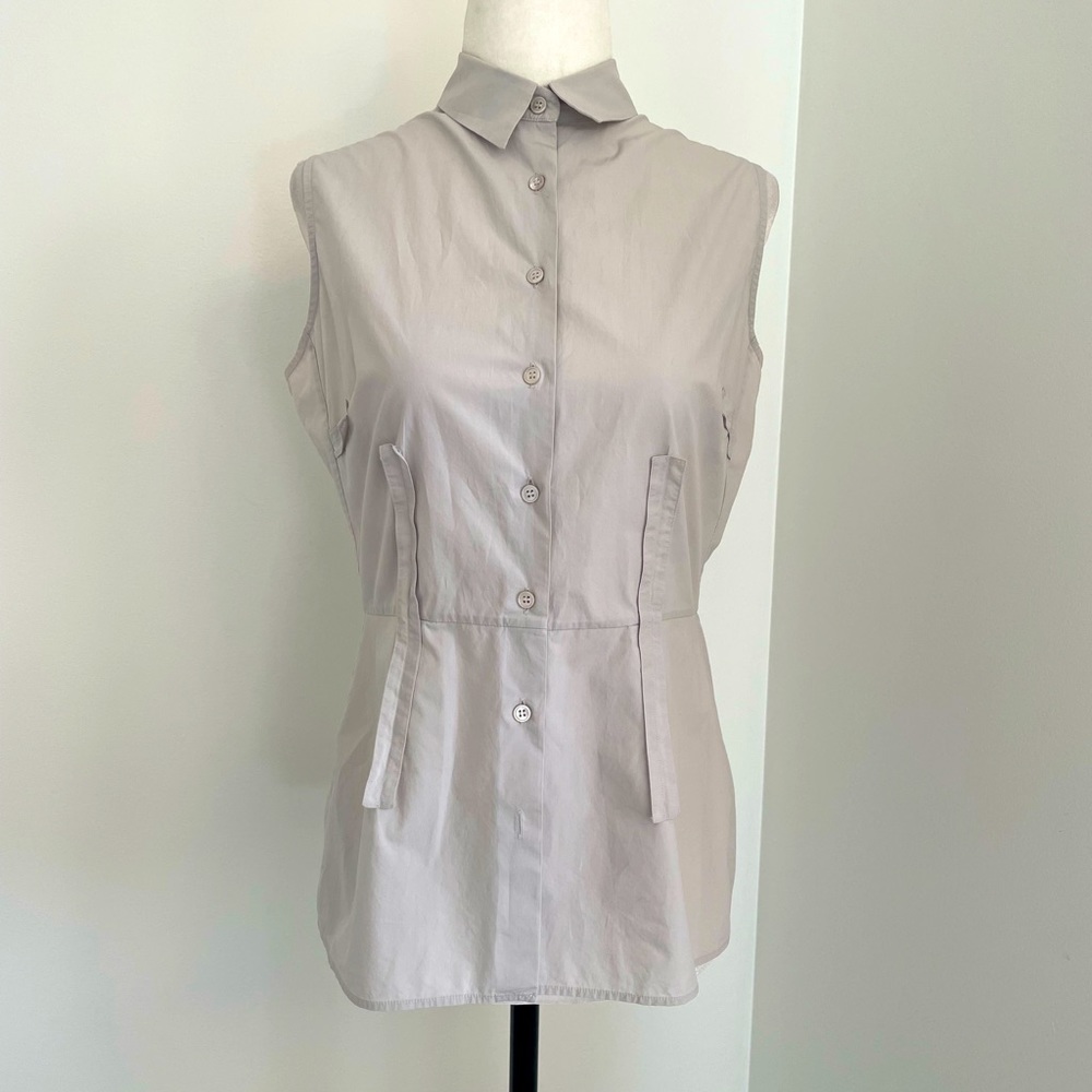 Jil Sander sleeveless fitted button down top